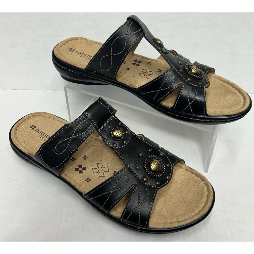 NEW Naturalizer Journie N5 Comfort Sandal Slides Womens Size 9.5M Black Casual